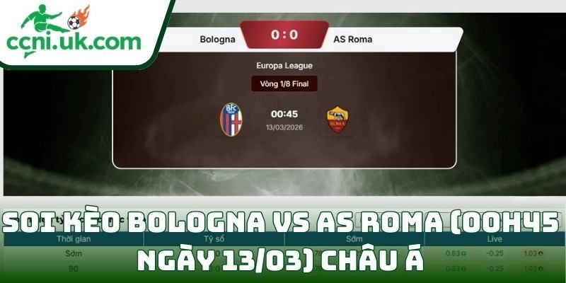 Soi kèo Bologna vs AS Roma (00h45 ngày 13/03) châu Á